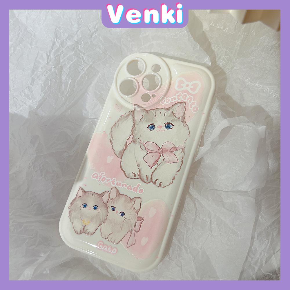 iPhone Case Silicone Soft Case Airbag Shockproof Protection Camera Pink Kitten Cartoon Cute Compatible For iPhone 11 Pro Max 13 Pro Max 12 Pro Max 7Plus xr XS Max