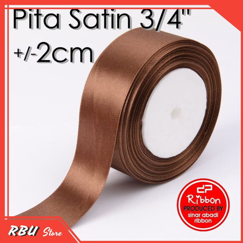 PITA SATIN 3/4" RIBBON 3/4 INCH +/- 2CM KAIN POLOS GROSIR KADO GROSIR TERMURAH M335