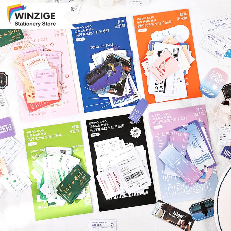 

Stickers Colorful Decor Ticket Stickers For Journal Gift Wrapping Decor 45Pcs