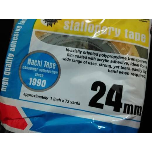 

New Lakban Nachi Tape 24mm 72 yards Isolasi 1 inch Plakban Baru