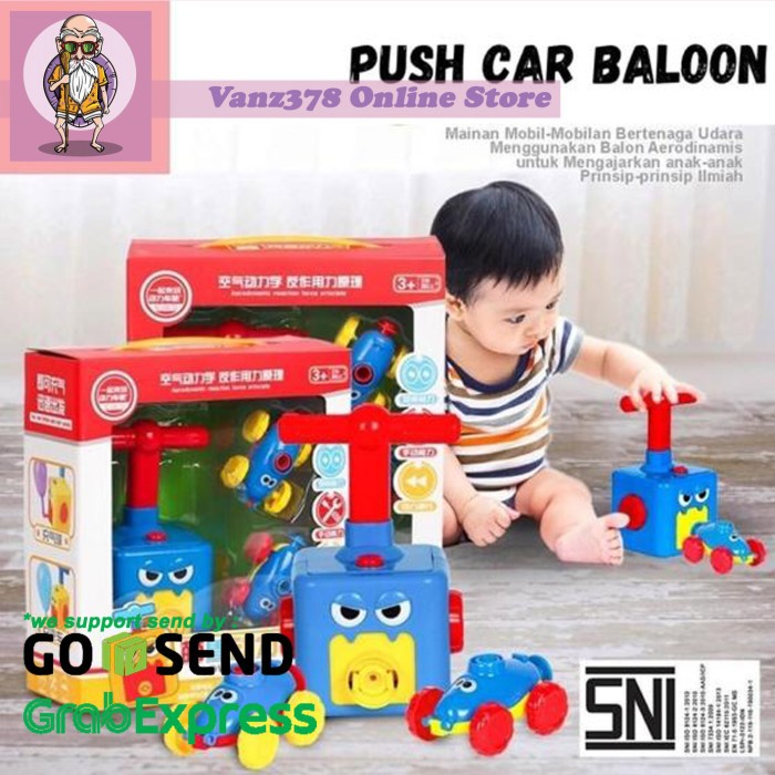 Push Car Balloon Toys safety for baby kids latih otak sejak dini