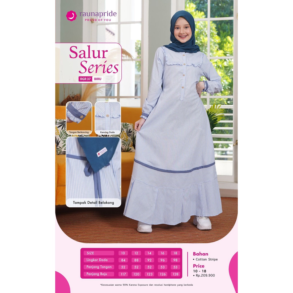 Gamis Remaja Rauna RGR 37 / Fashion Muslim Terbaru 2022