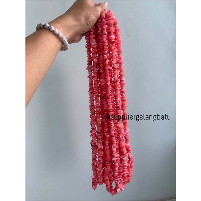 kerikil kerang peach borneo 2cm bahan batu campuran aksesoris warna