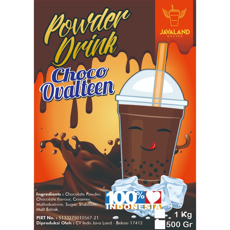 Javaland Bubuk Minuman Rasa Choco Ovalteen 1Kg - Regular Plain | Bubble Powder Drink Boba