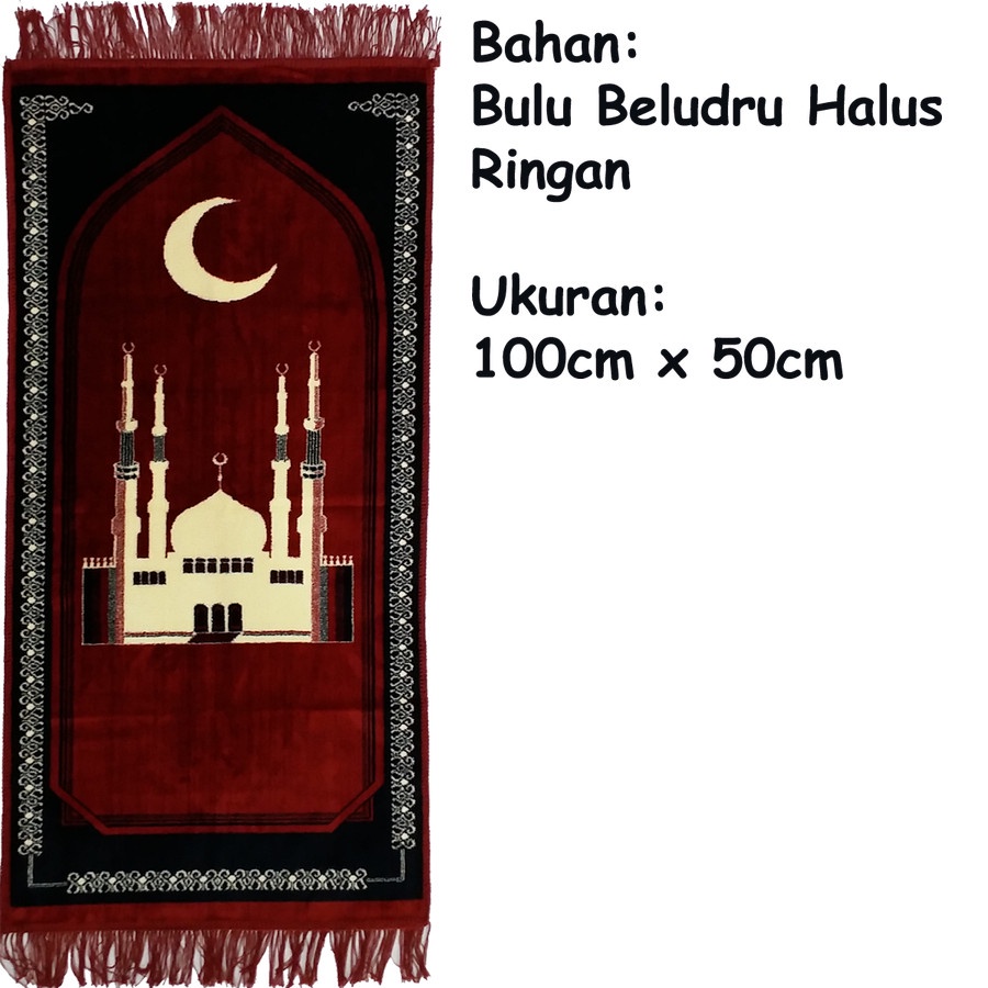 Sejadah Sajadah Travel Bulu Bludru Halus Murah Ukuran 100x50 100 x 50