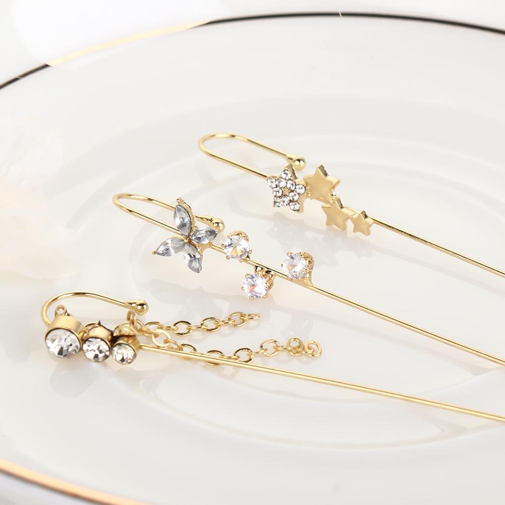 Lily Crawler Hook Anting Pernikahan Zirconia Petir Kristal Stud