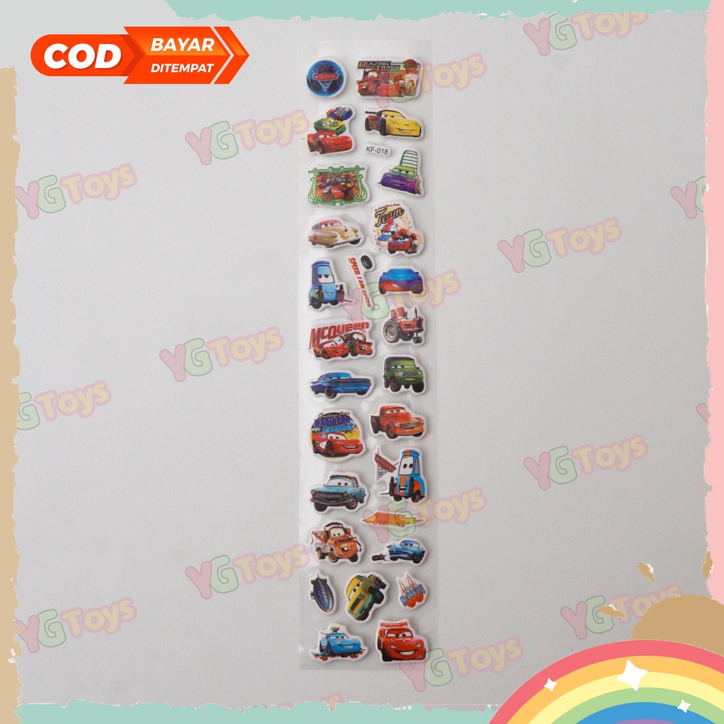 YGtoys Mainan Stiker Karakter Timbul Anak Laki Laki Perempuan Sticker Princess BTS Edukasi