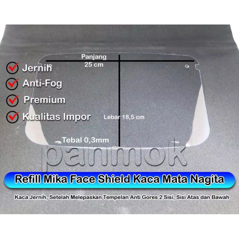 Refill Mika Face Shield Kacamata premium - Faceshield Kacamata Nagita Termurah