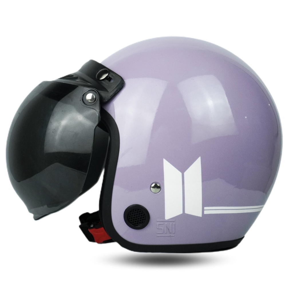 Helm Bogo Dewasa Wanita Pria Cewek Cowok Motor Sni Helem Retro Cod Purple Lilac