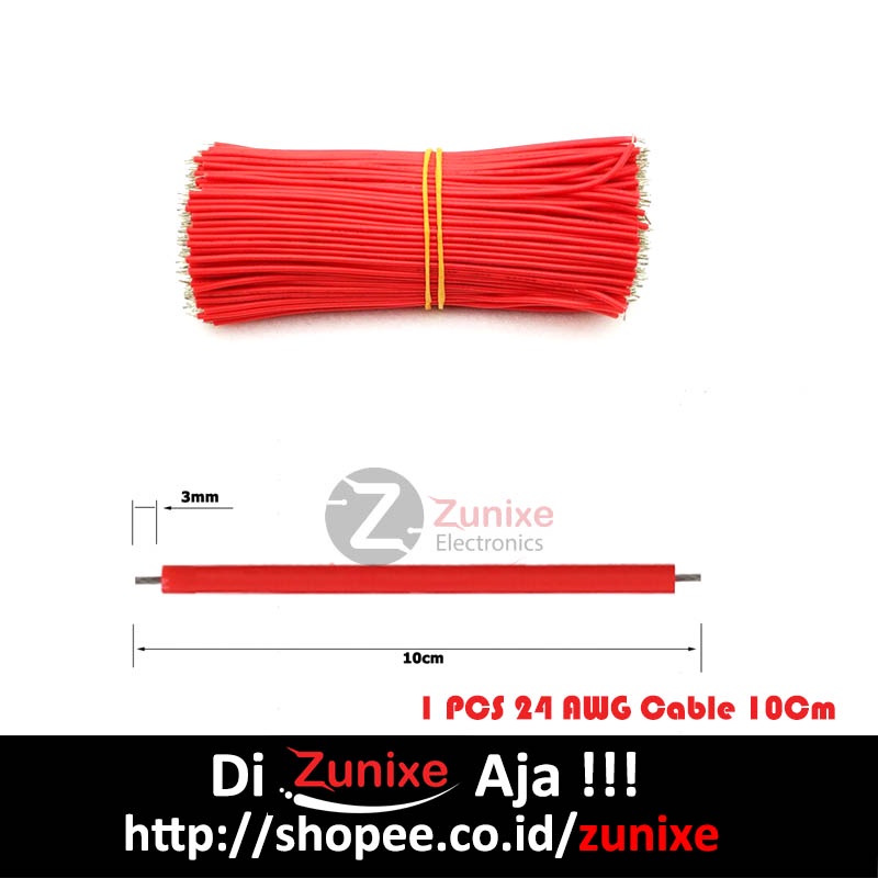 1 PCS 24 AWG Cable  10cm Red/black Wire