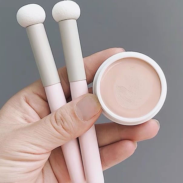 Spons Concealer Bebas Latex Spon Bulat Foundation Brush Kepala Jamur Kecil Puff Foundation Bedak Spons Alat Kecantikan