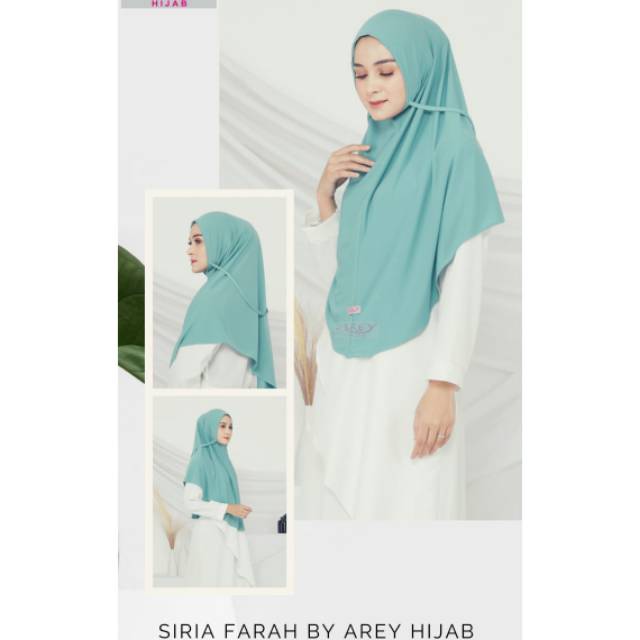[076 Siria Farah] Jilbab Siria Farah Original By Arey Hijab ▪ Bergo Instan Non Pad Tali