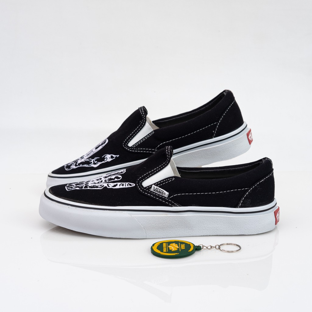 (BISA COD) SEPATU SLIP ON SKELETON PREMIUM SNEAKERS PRIA WANITA