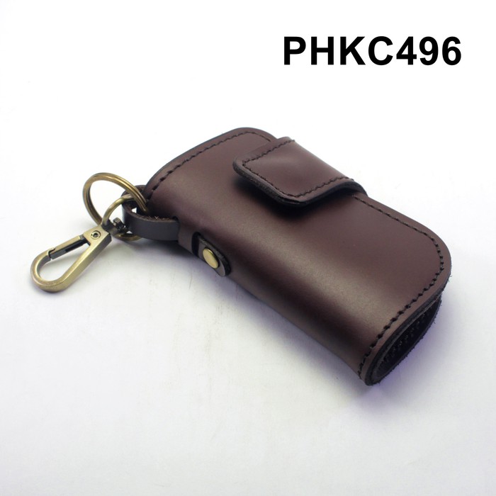 dompet stnk mobil motor kulit asli - gantungan kunci coklat - PHKC496