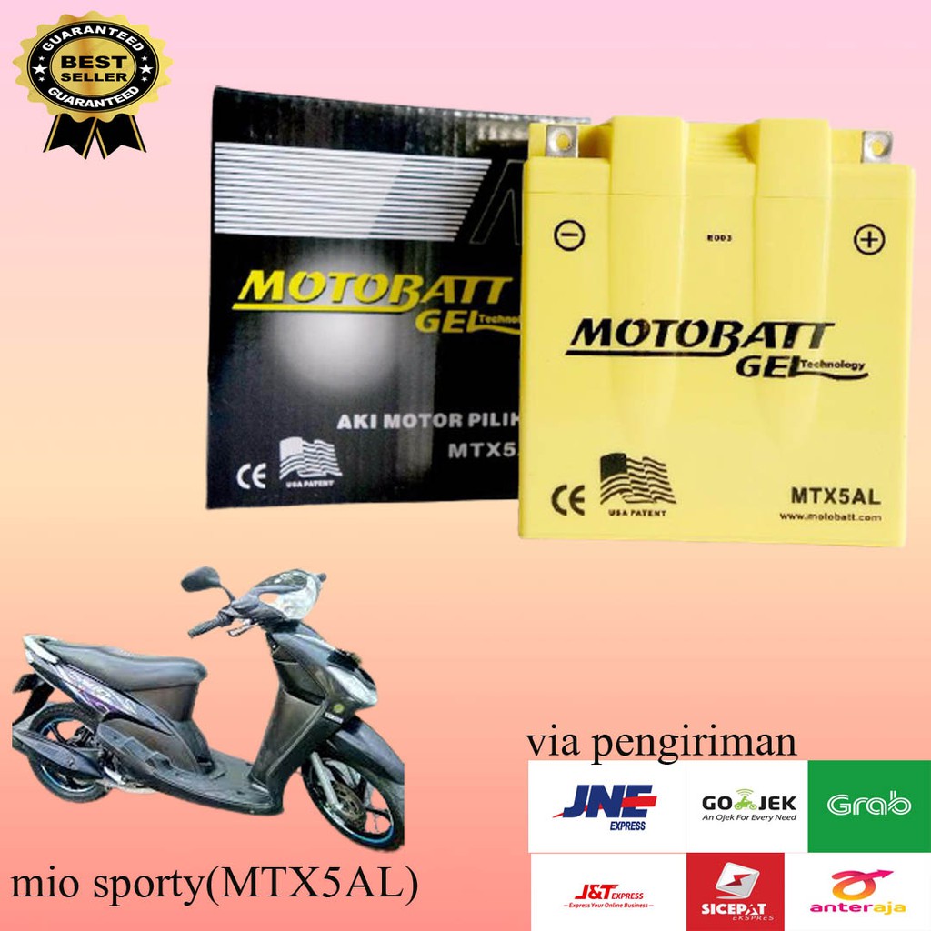 Aki motor yamaha mio sporty motobatt MTX5AL accu kering GEL