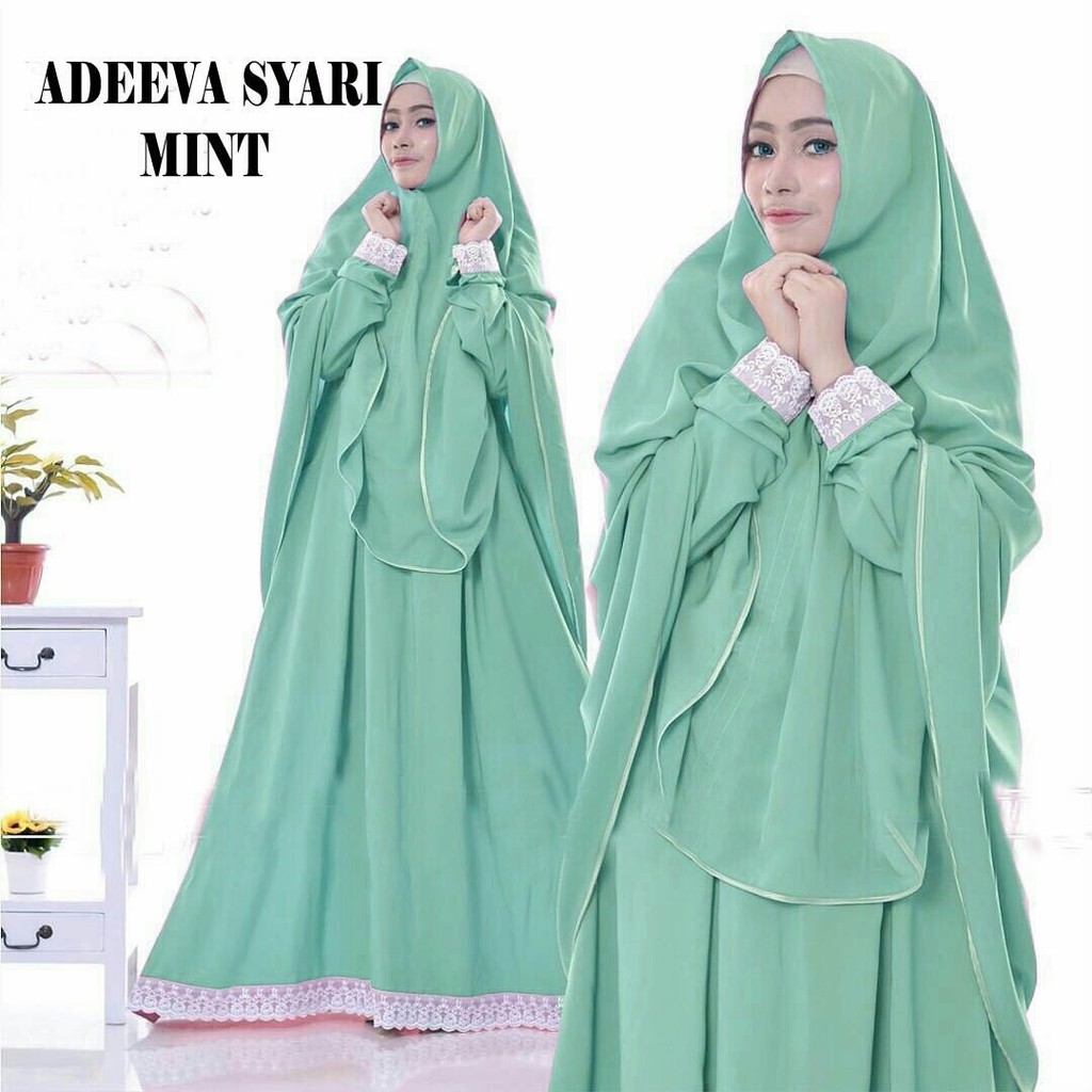 Adeeva syari Mint AK gamis wanita misbie premium mint