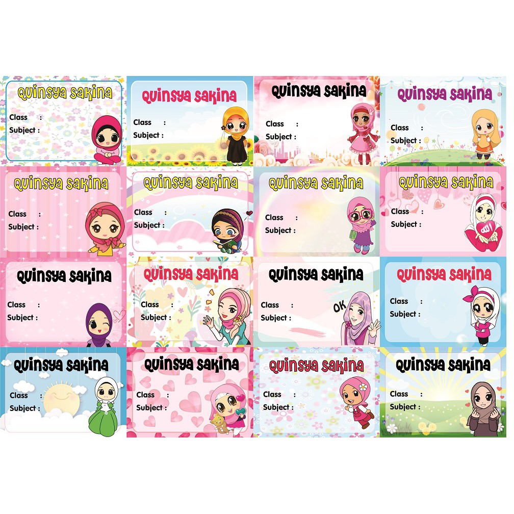 Stiker Label Buku Motif Anak Islami Shopee Indonesia