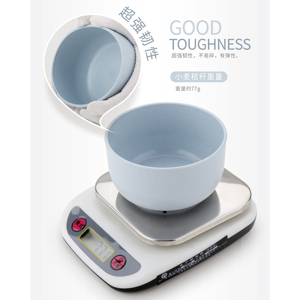 4 IN 1 Mangkok Wheat Straw/Mangkuk Makan Bowl Set 4pcs Warna Warni Wheat Bowl Set Mangkuk Keluarga