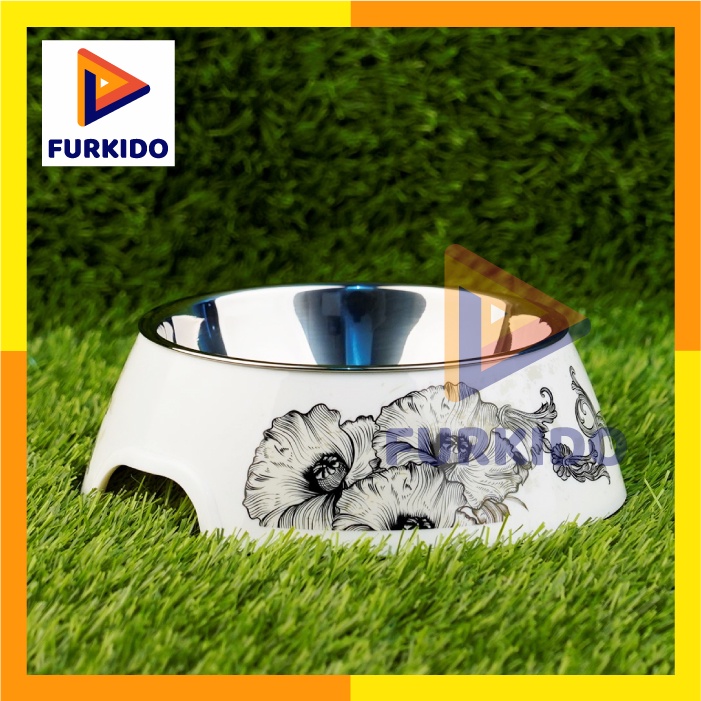 Richu Pet Bowl Stainless Stell Plastic Premium M Mangkok Anjing P1118