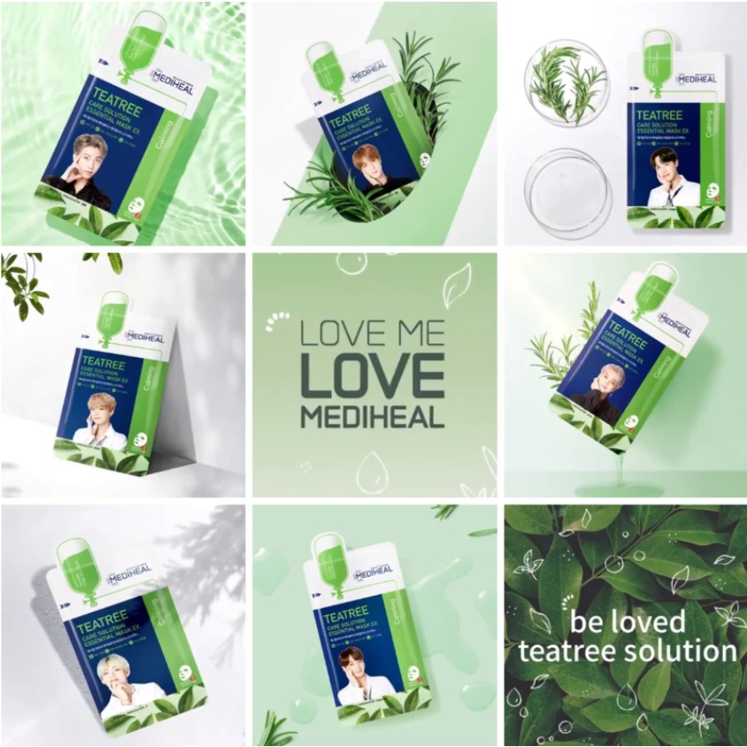 Download Bpom Mediheal X Bts Edition Teatree Care Solution Essential Mask Ex 1 Sachet Shopee Indonesia PSD Mockup Templates