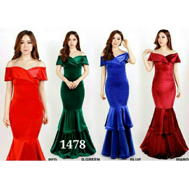 Dress 1478 Bludru Original Dress Pesta Simple dress Bludru 8478