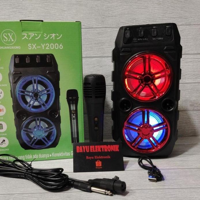 ★ Speaker Bluetooth Portable SX-Y2006 Gratis Microphone Karoke Super Bass /Salon Aktif Bluetooth ❊