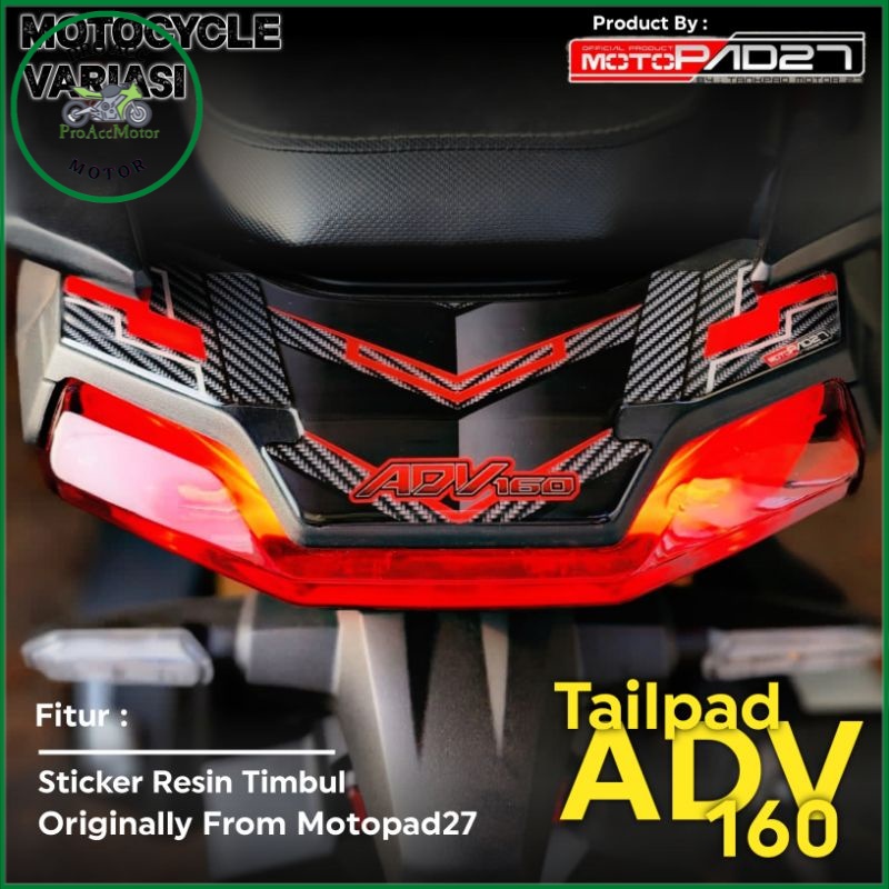 Stiker Tailpad ADV 160 Sticker Tailpad ADV 160 Cover Atas Lampu Belakang ADV 160 Resin