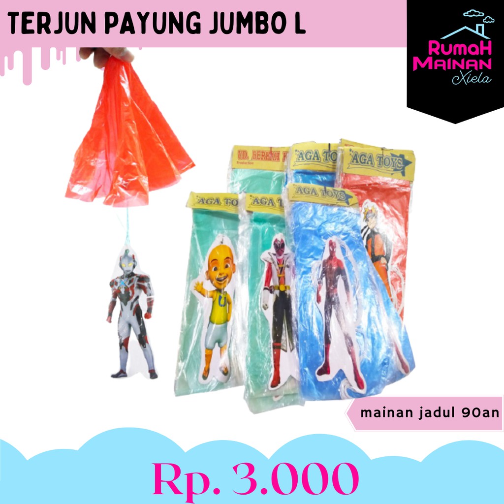 TERJUN PAYUNG JUMBO L - MAINAN TRADISIONAL JADUL 90AN - 1286