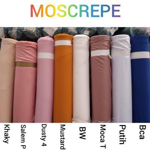 Kain Mosscrepe Moscrep Moskrep 1 Roll - Bahan Gamis Kerudung Hijab Premium