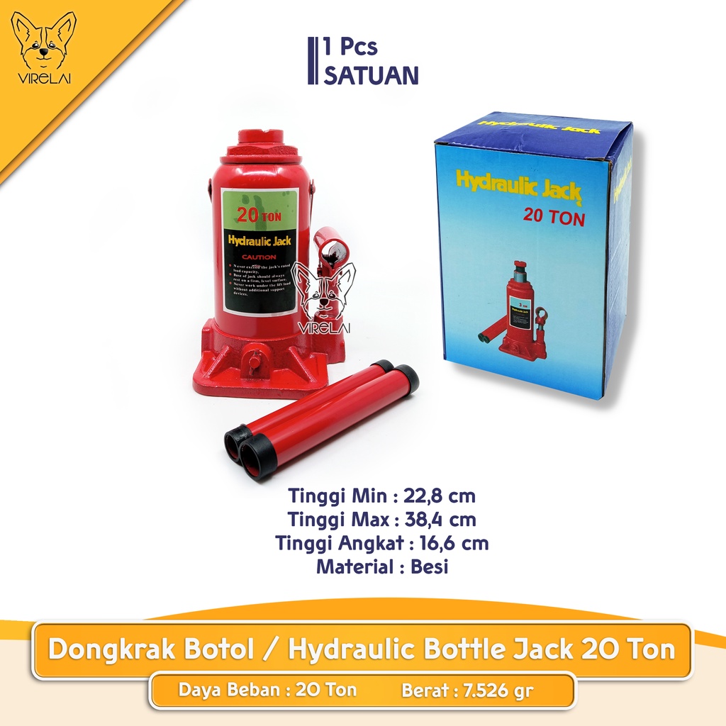 Dongkrak Botol / Hydraulic Bottle Jack 20 Ton