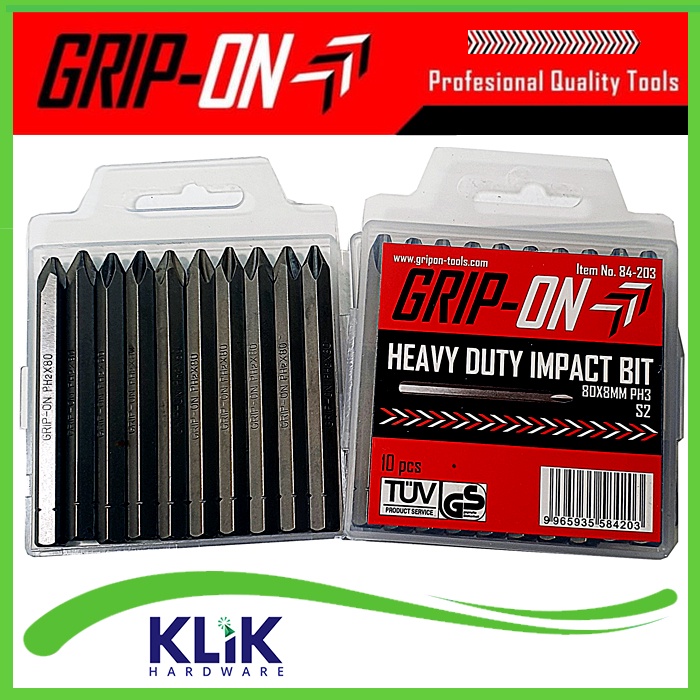 GRIP ON Mata Obeng Ketok Heavy Duty Impact Driver Bit PH2 PH3 (+) S2