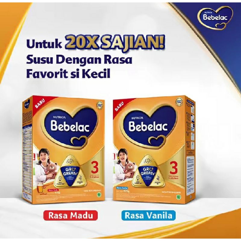 Bebelac 3 200gr ~ 400gr Madu & Vanila|Susu pertumbuhan untuk anak usia 1-3 tahun