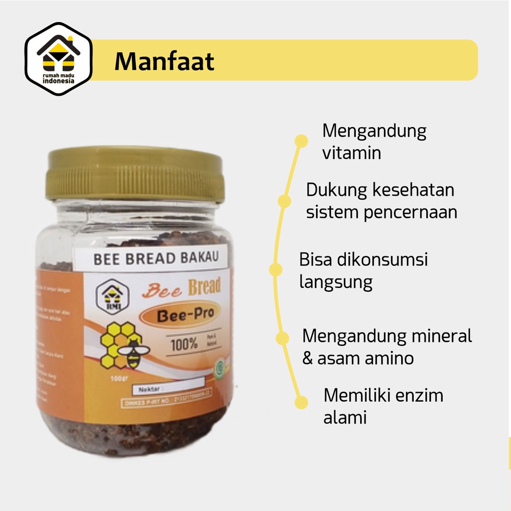 Bee Bread Hutan Bee-Pro Roti Lebah Murni Asli Apis Dorsata