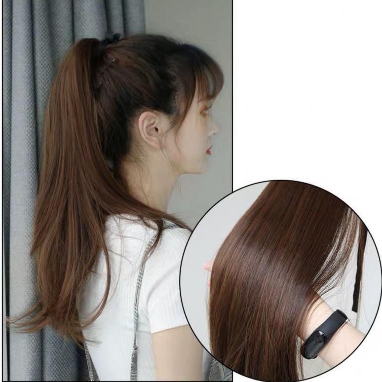 Hair Clip Ponytail Tali Lurus Natural 45cm/55cm