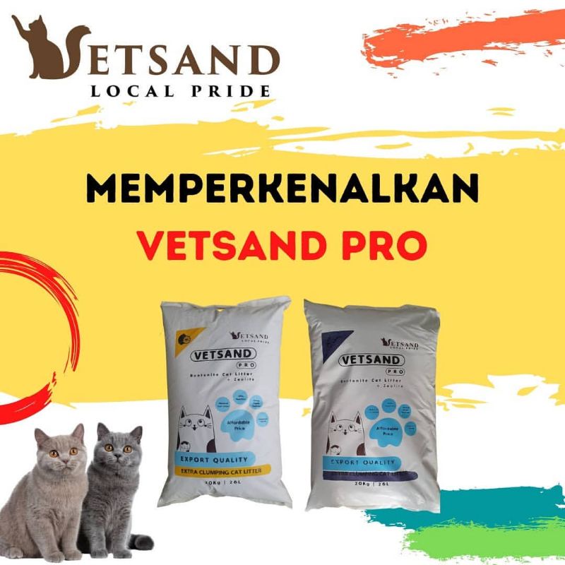 VETSAND PRO BENTONITE ZEOLITE Pasir Kucing Extra Gumpal Wangi 25 Litter