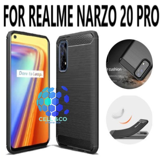 CASE CARBON REALME NARZO 20 PRO casing hp silikon softcase case premium carbon cover