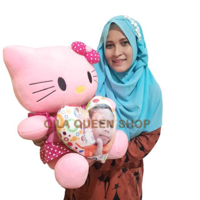 Boneka hello Kitty XL POLOS gratis ukir nama atau photo 50CM