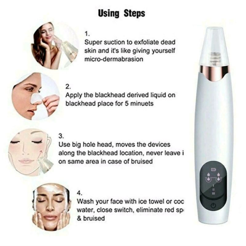 Alat Pembersih dan Penyedot Komedo / Alat Vakum Komedo / Alat Sedot Komedo / Blackhead Remover / Alat Facial Komedo / Alat Pembersih Komedo Praktis / Alat Menghilangkan Komedo Ampuh / Alat Penyedot Komedo / Alat Pembersih Wajah / Alat Membersihkan Komedo