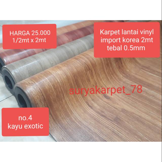 Best seller Karpet lantai vinyl  korea import lebar 200cm tebal 0.5mm harga per 1/2 mt x 2mt