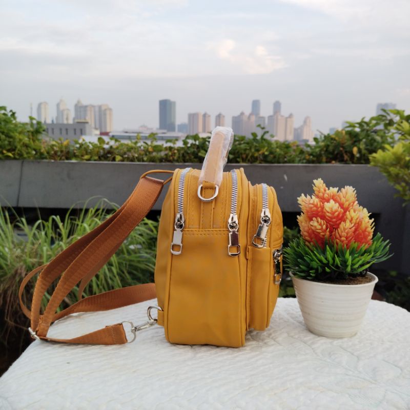 alfaza tas ransel mini 3in1 res 4ruang bahan nilon ukuran 20x20cm