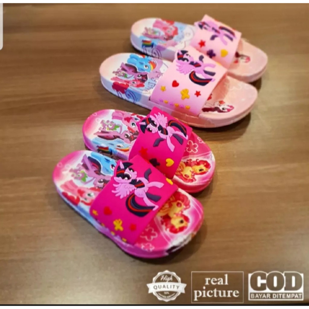 Sandal Anak Perempuan Flip Flop  Little Pony  Usia 2 3 4 5 6 tahun HOT PINK