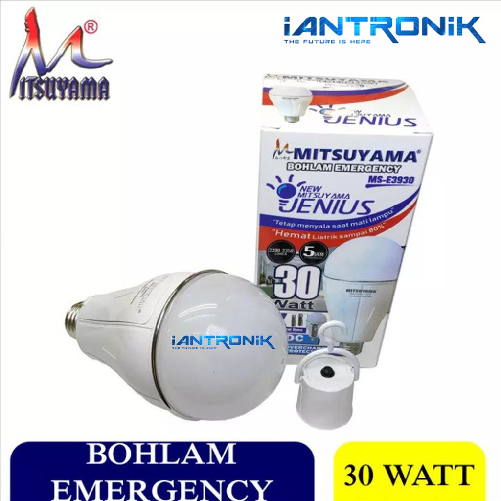 Lampu LED Emergency 10W / 15W / 20W / 30W  Bohlam Jenius MITSUYAMA Listrik Mati tetap nyala