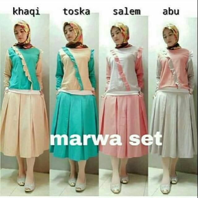 MARWA SET / DRESS MUSLIM / fashion wanita / baju wanita / baju gamis / dress / gamis