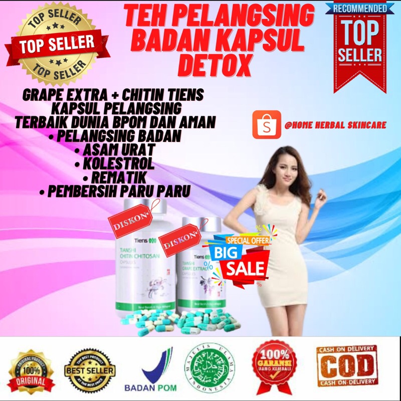 Tiens Chitin Chitosan Grape Exstra Kapsul pelangsing pelangsing ampuh obat diet ampuh obat diet herb