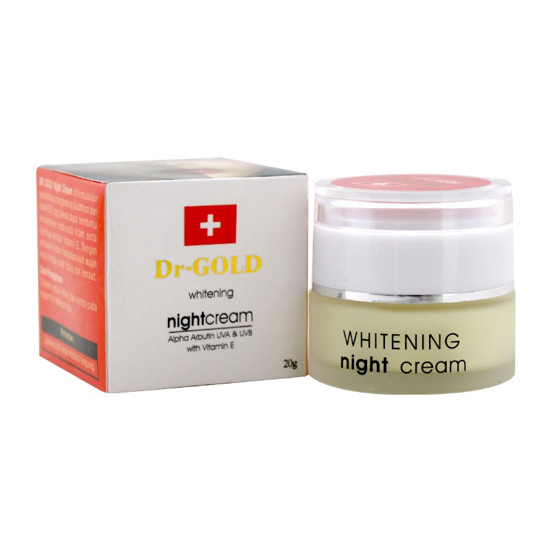 CREAM PENCERAH WAJAH CREAM NIGHT KRIM MALAM DR GOLD WHITENING DAY &amp; NIGHT CREAM ORIGINAL 20GR - CREAM DR GOLD