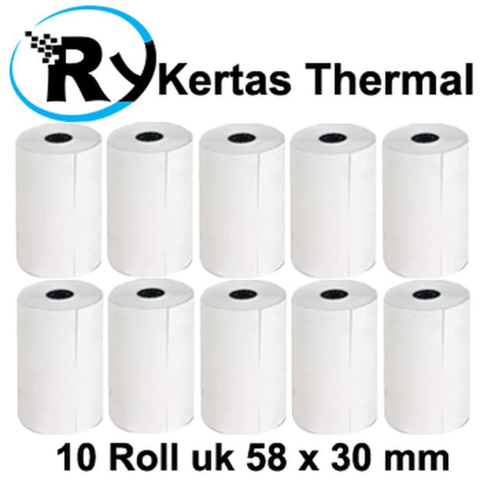 

Paket hemat kertas thermal printer uk 58 x 30 mm 10 roll