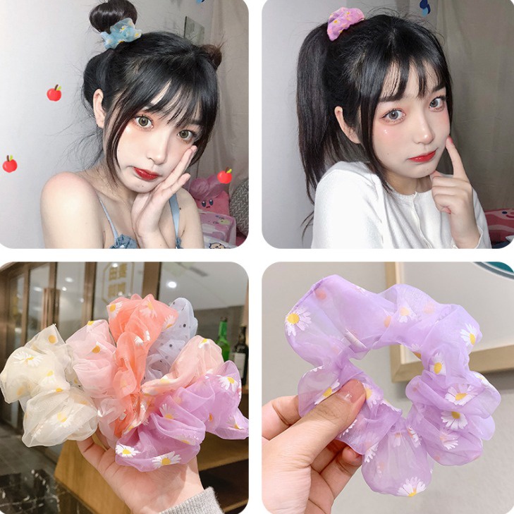 IKAT RAMBUT SCRUNCHIE TNSPARAN BESAR - KUNCIRAN KOREA STAYLE FLOWERS SMALL AND BIG | IKAT RAMBUT SCRUNCHIR BESAR&amp;KECIL FLORES DAISY