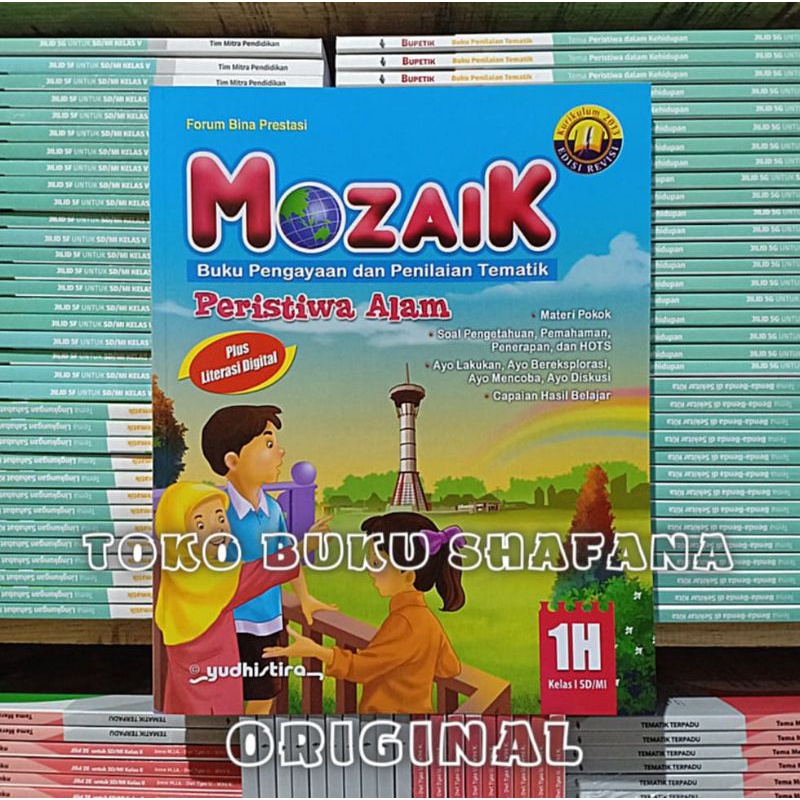 Paket 4 Buku Mozaik 1E 1F 1G 1H Yudhistira Kelas 1 SD K13 Revisi - Pengayaan &amp; Penilaian Tematik