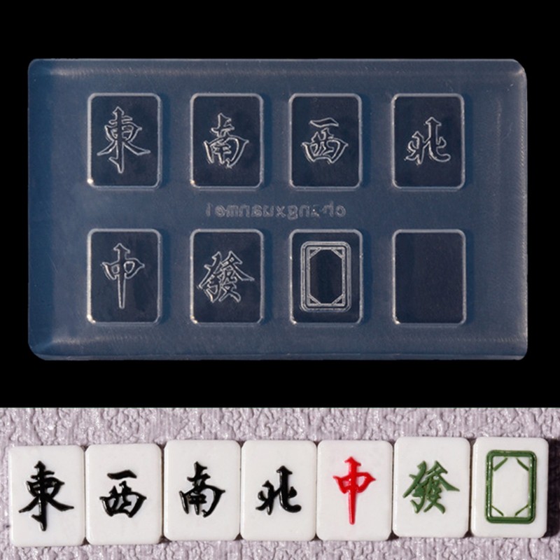 Cetakan Resin Bentuk Mahjong China Bahan Silikon Untuk Kerajinan Kuku