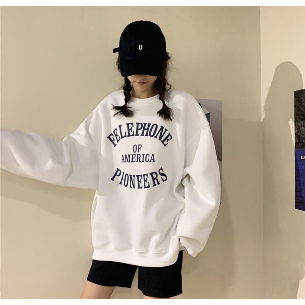 SWEATER OVERSIZE WANITA FELEPHONE SWEETER WANITA DAN PRIA SWEATER KOREA